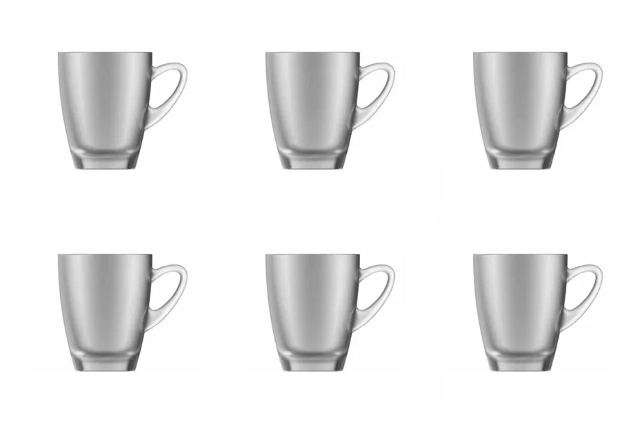 6er Set Kenia Glas Henkelbecher breit satiniert 31cl