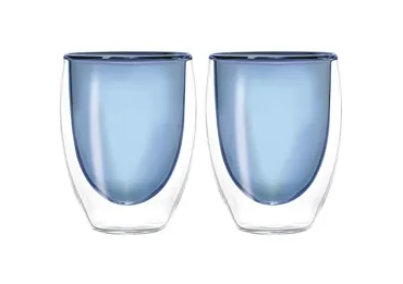2er Set Teeglas doppelw. blau, 220ml