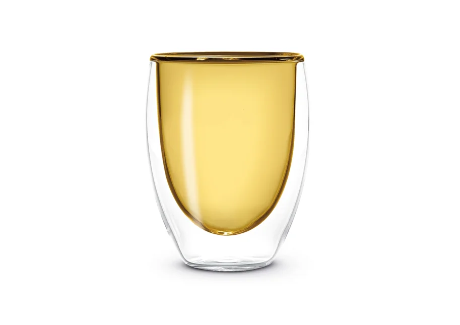 2er Set Teeglas doppelw. gelb, 220ml