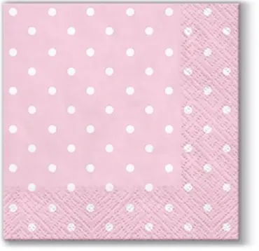 Servietten Cocktail 20x Punkte rosa/weiss, 25x25cm