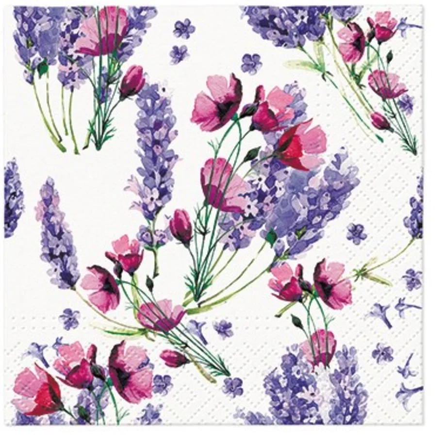 Servietten Lunch 20x Fragant lavender, 25x25cm