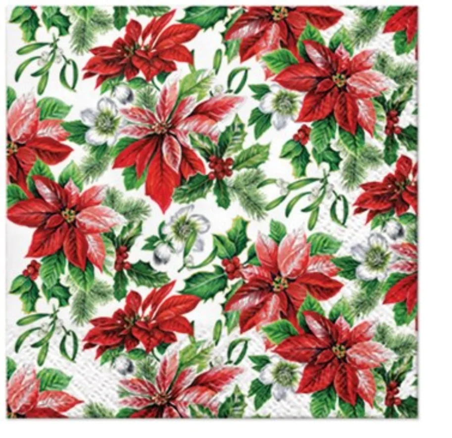 Servietten Cocktail 20x glory Weihnachtsstern, 25x25cm