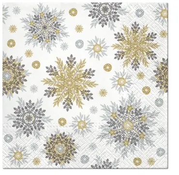 Servietten Lunch 20x Schneeflocken, 33x33cm