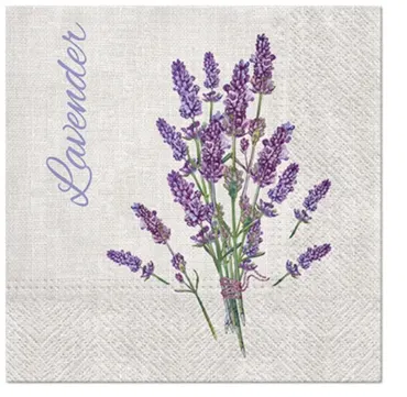Servietten Lunch 20x Lavendelzweig, 33x33cm