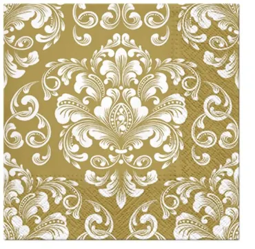 Servietten Lunch 20x Ornament gold, 33x33cm