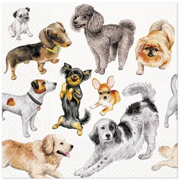 Servietten Lunch 20x Dogs Happiness, 33x33cm