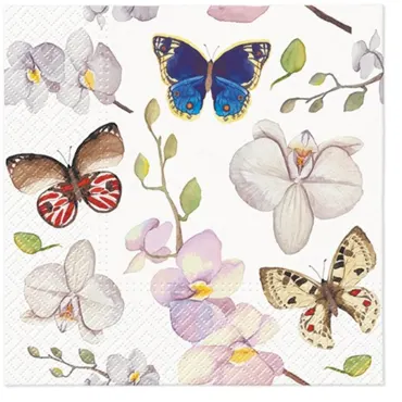 Servietten Lunch 20x Orchidea Schmetterling 33x33cm