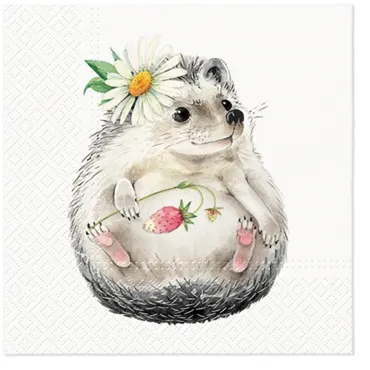 Servietten Lunch 20x Wild Strawberry Hedgehog 33x33cm