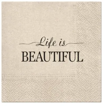 Servietten Lunch 20x We care Life is beautiful, 33x33cm