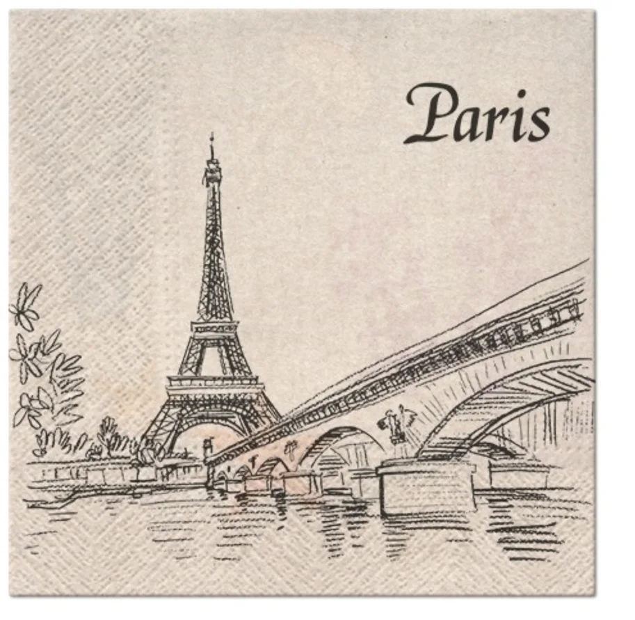 Servietten Lunch 20x We care Paris City, 33x33cm