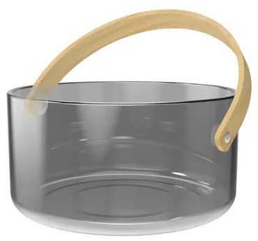 Servierschale mit Henkel, grau