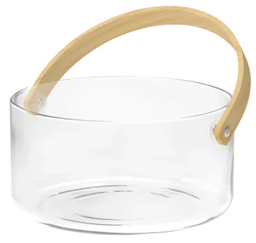 Servierschale mit Henkel, transparent