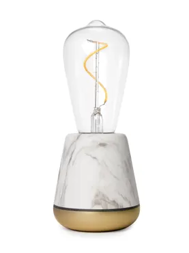 One Tischlampe 19.5x8.5cm weiss Marmor-Optik