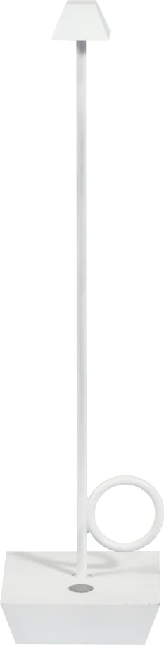 Broggi Bugia Lampe wiederaufladbar, weiss 8x8cm H32cm