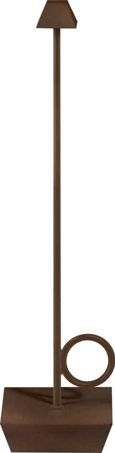 Broggi Bugia Lampe wiederaufladbar, rost 8x8cm H32cm