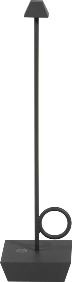Broggi Bugia Lampe wiederaufladbar, grau 8x8cm H32cm