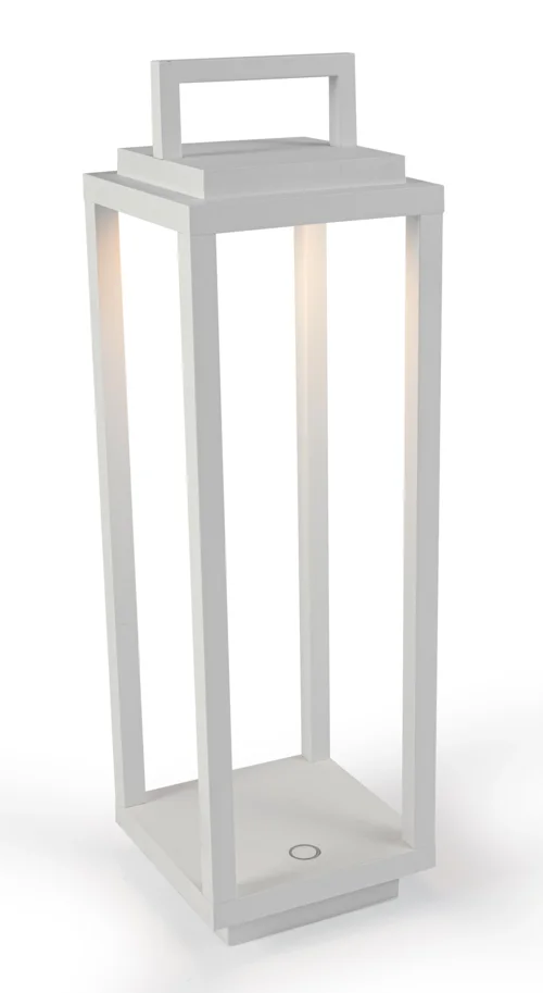 Abert Resort Lampe wiederaufladbar, weiss 10x10cm H34cm