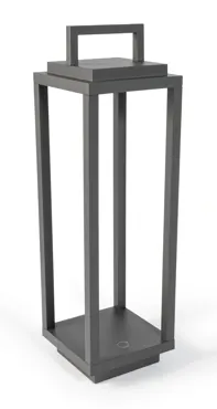 Abert Resort Lampe wiederaufladbar, grau 10x10cm H34cm