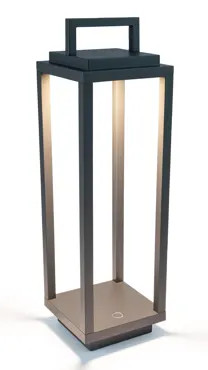 Abert Resort Maxi Lampe wiederaufladbar, grau 14x14cm H54cm