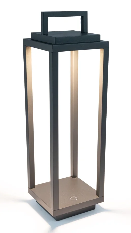 Abert Resort Maxi Lampe wiederaufladbar, grau 14x14cm H54cm