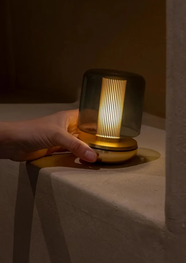 Firefly Tischlampe smoked 11.8x8.6cm gold
