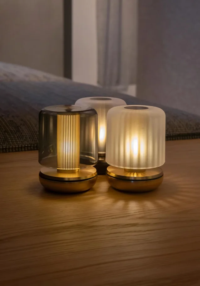 Firefly Tischlampe frosted 11.8x8.6cm gold