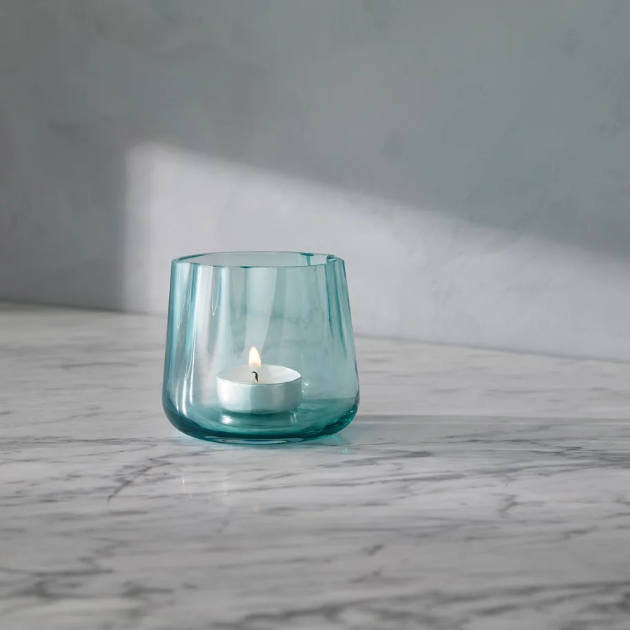 Lagoon Teelichthalter/Vase H8cm opal meeresgrün