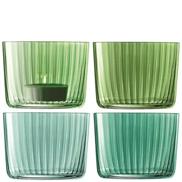 4er Set Gems Teelichthalter H6cm jadegrün assort.