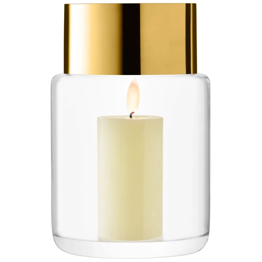 Aurum Vase/Laterne H30cm transparent gold