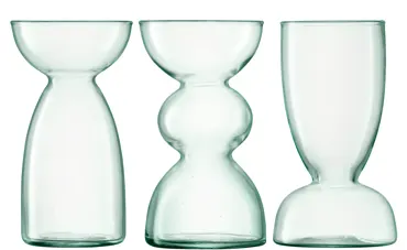 3tlg Set Canopy Vase Set H13cm recycletes Glas