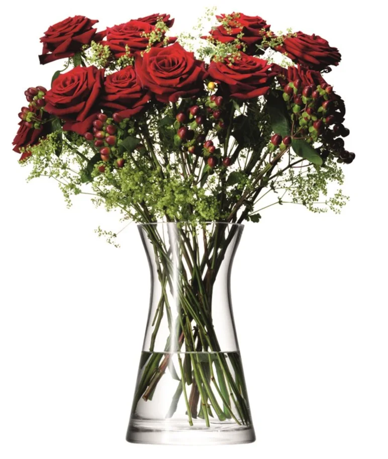 Flower Vase für Blumenstrauss H29cm transparent