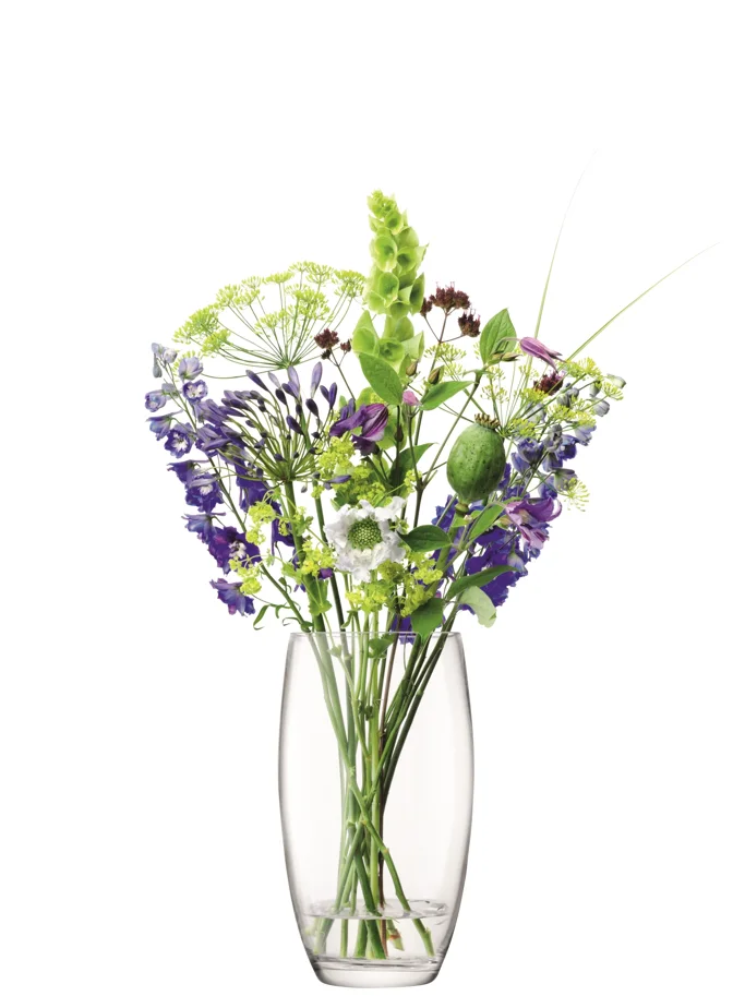 Flower Barrel Vase für Blumenstrauss H29cm transparent
