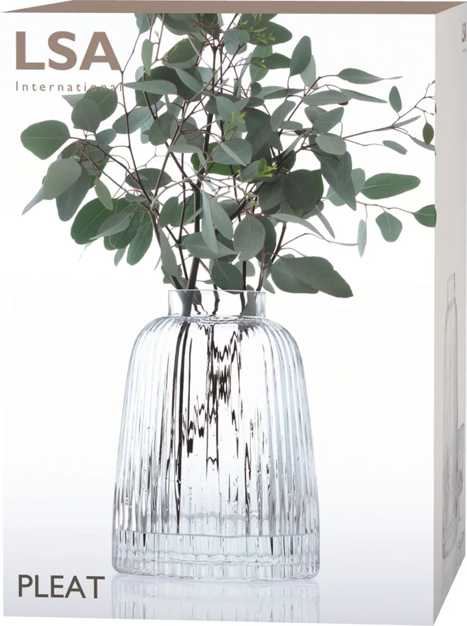 Pleat Vase H26cm transparent