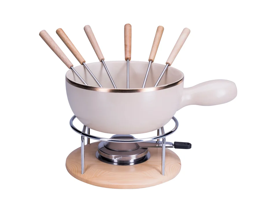 Käsefondue Set Gold Ring, 9-teilig, Ø22cm