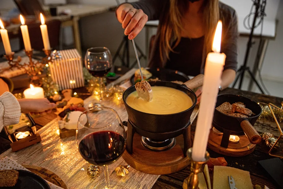 Fondueset Pro S Europäisches Eichenholz Gusseisen 0.7lt