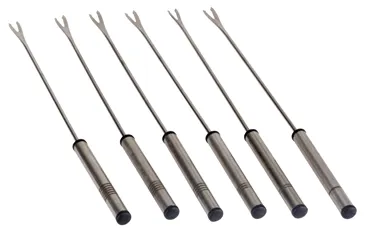 6er Set Fonduegabeln für Gemüse und Fleisch, Edelstahlgriff