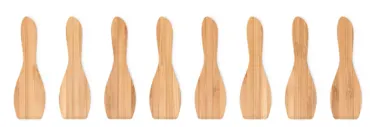 8er Set Raclette Schaber Bambus, natural 13x5cm