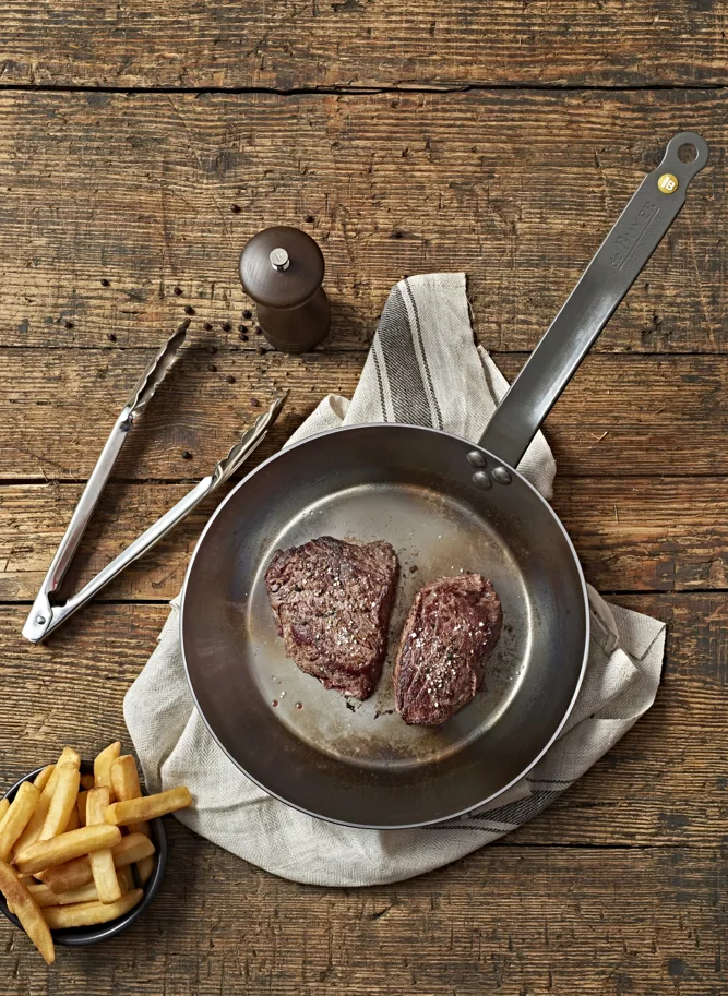 3er Set Steaklover Pfanne MINERAL B D26 Zange Pfeffermühle