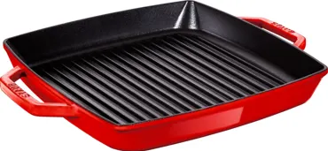 Grillpfanne 33cm, Kirsch-Rot, Gusseisen