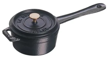Saucenpfännchen m. Deckel mini schwarz 0.25lt., 10cm