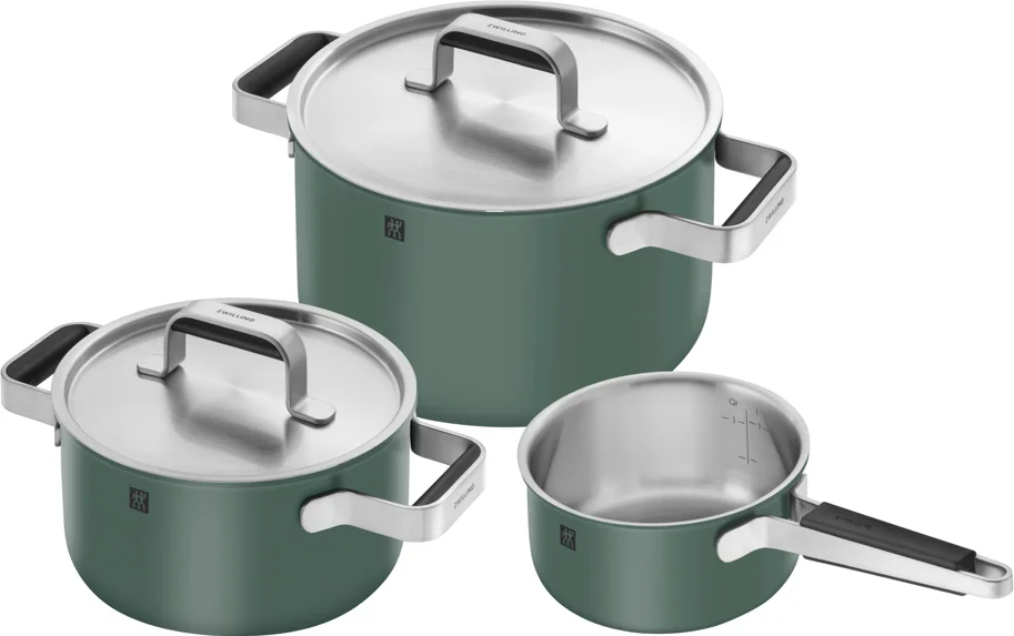 3tlg. Pure Kochgeschirrset Grün