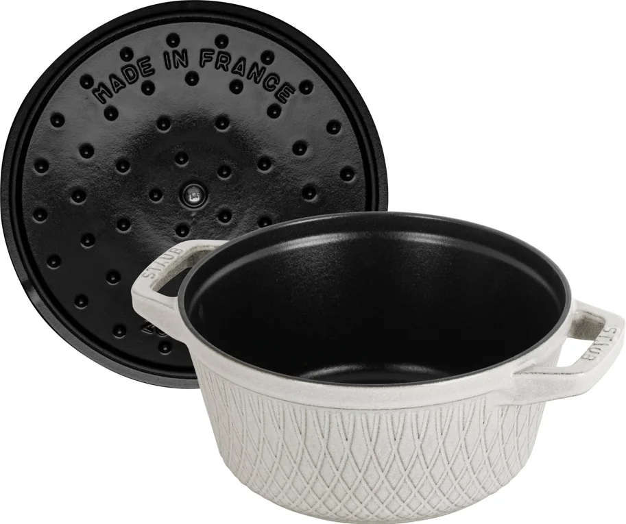 Twisted Cocotte 20cm, rund, Weisser Trüffel, Gusseisen 2.29