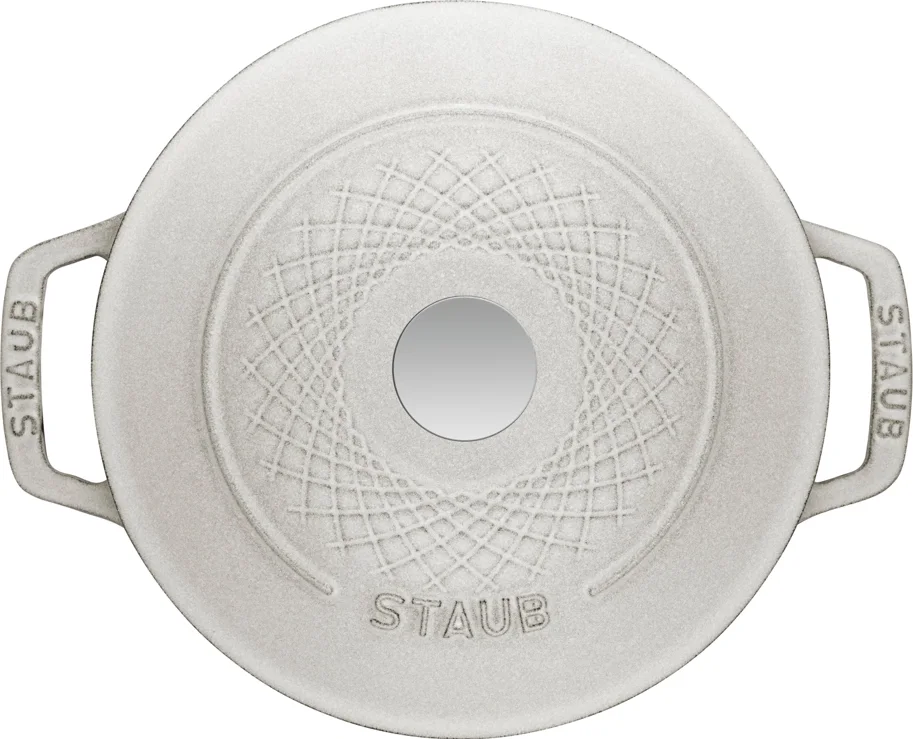 Twisted Cocotte 24cm, rund, Weisser Trüffel, Gusseisen 3.7l