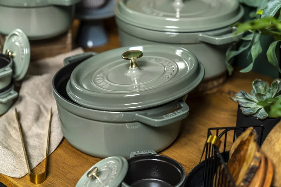 Cocotte 28cm, rund, Eucalyptus, Gusseisen 6.7l