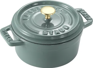 Mini Cocotte 10cm, rund, Eucalyptus, Gusseisen 0.25l