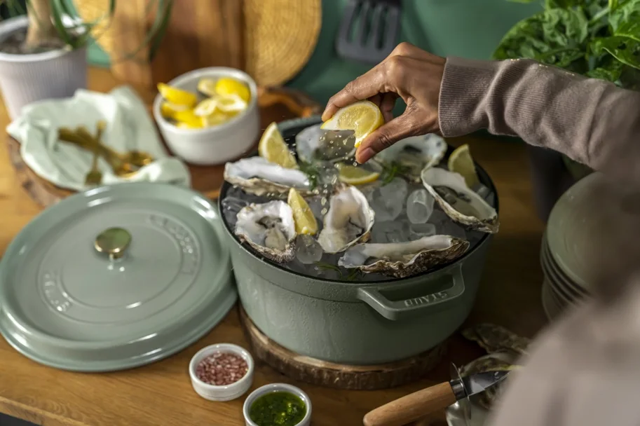 Cocotte 24cm, rund, Eucalyptus, Gusseisen 3.7l