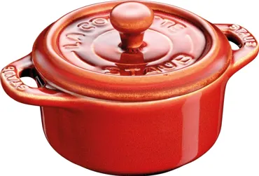 Keramik Mini Cocotte 10cm, rund, Antik-Kupfer, 0.2l