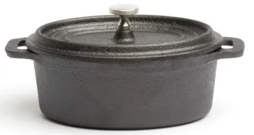 Kasserolle Mini Gusseisen oval 9.5x12.5cm H: 5.5cm