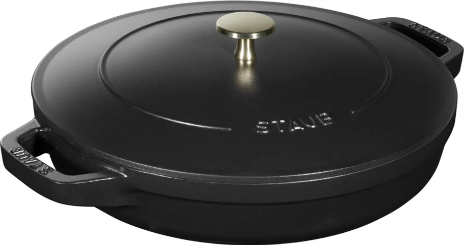 Cocotte 3tlg. 24cm, rund, Schwarz, stackable