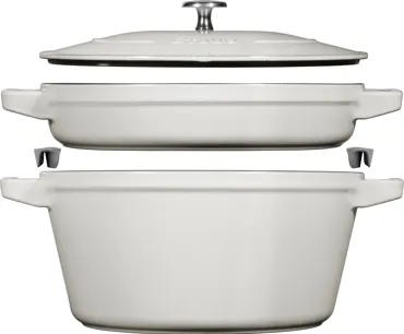 Cocotte 3tlg. 24cm, rund, Weisser Trüffel, stackable